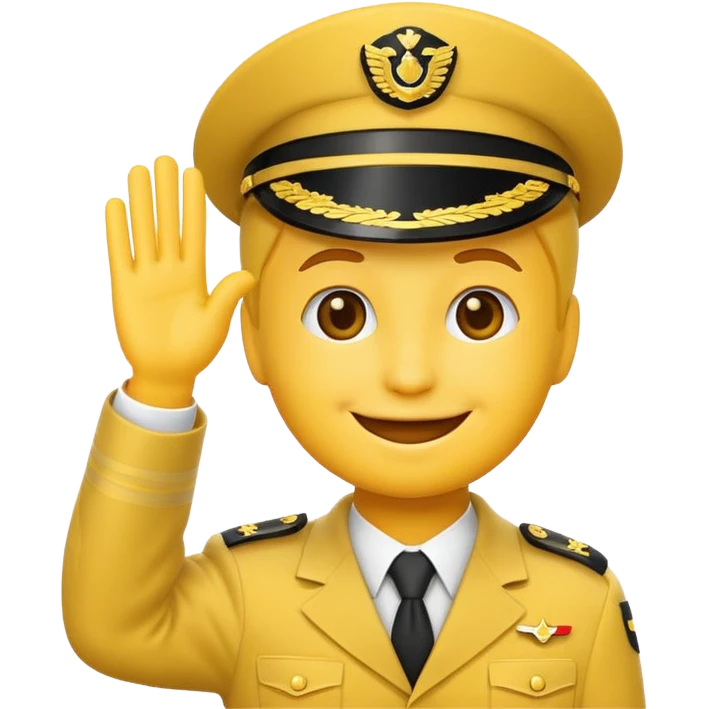 Classic smiling emoji saluting emoji
