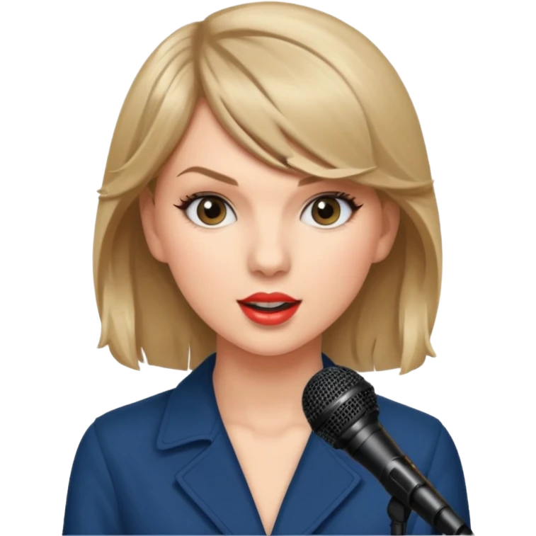 taylor swift is singing with mirco emoji