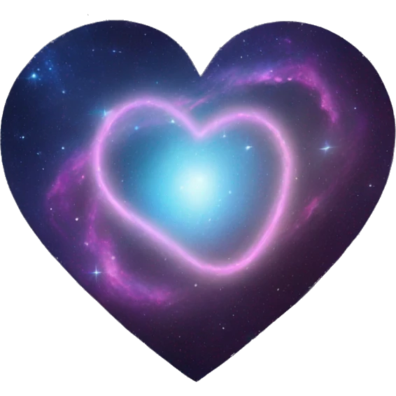 heart shape galaxy with orbit ring  emoji