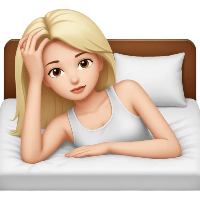 Hott girl lye on bed  emoji