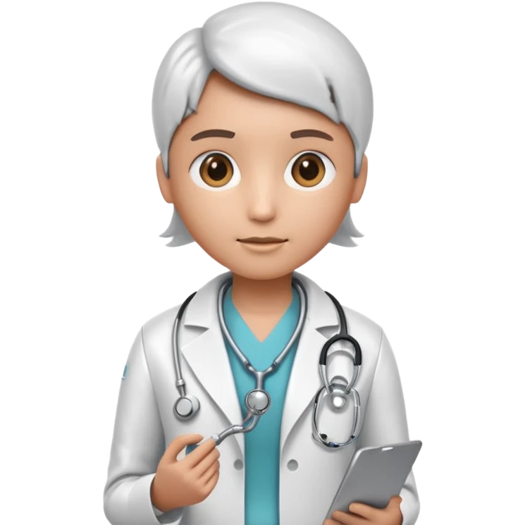 medical robot wearing a white coat and a stethoscope emoji