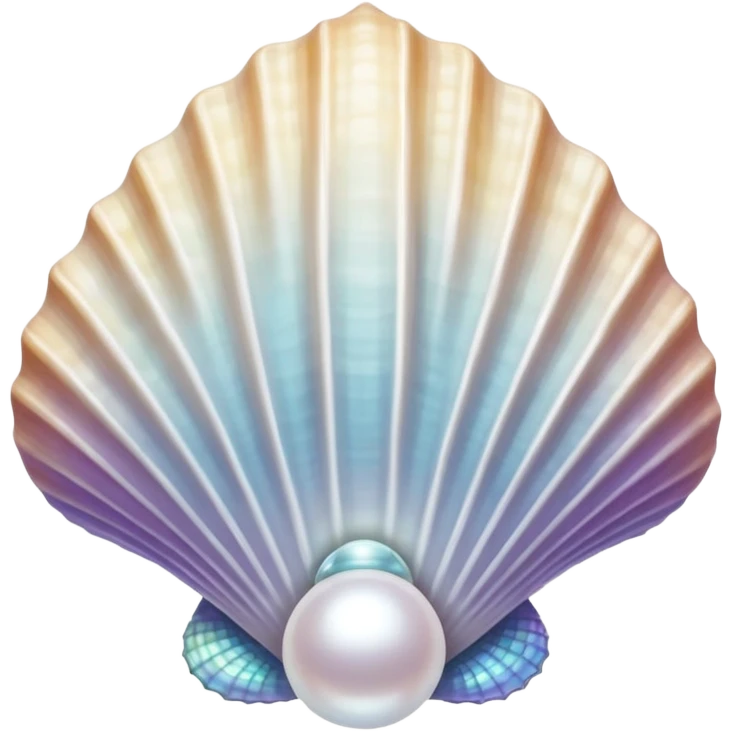 White Sparkle Seashell with pearl emoji