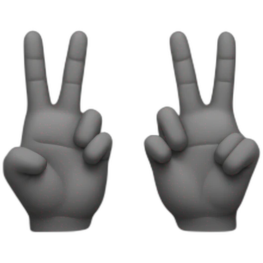 The two hands close side by side with just the middle and index fingers raised emoji