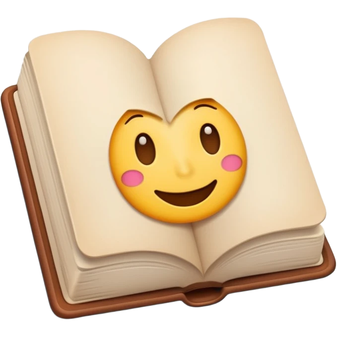 Cute cartoon-style emoji of an open book. Rounded shapes, soft shadows, glossy colorful texture, Telegram emoji style. emoji