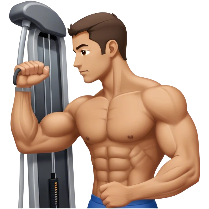 side-view man cable-machine tricep-pushdown emoji