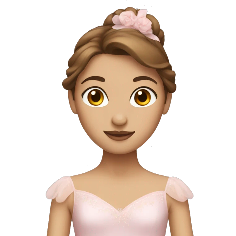 Ballerina with brown hair emoji