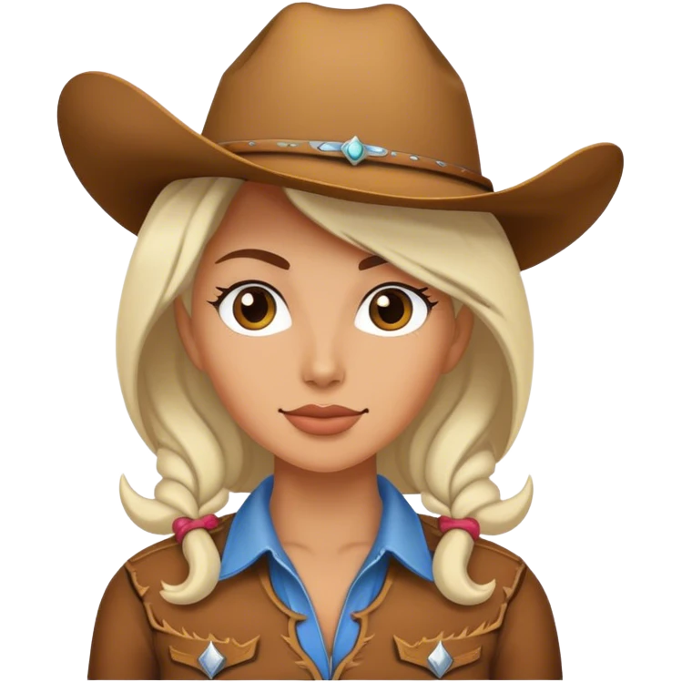 A cowgirl with blank hair  emoji