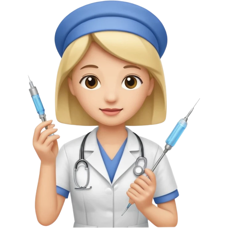 nurse holding vaccination needle emoji