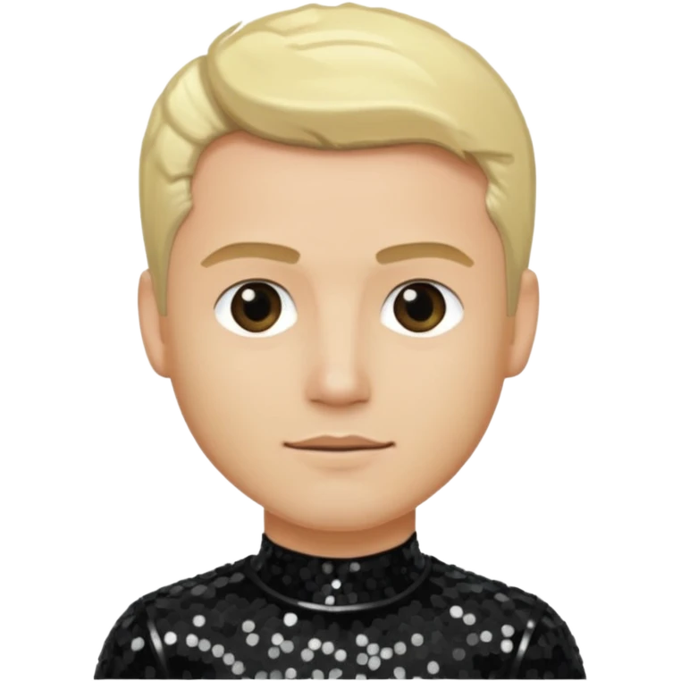 David Silveria from Korn with blonde hair, light skin, black sequin outfit emoji