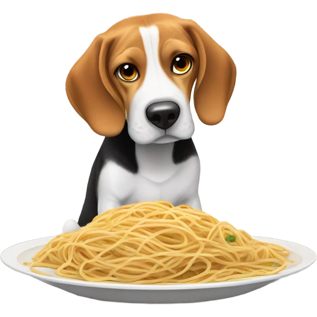 Beagle with spaghetti  emoji
