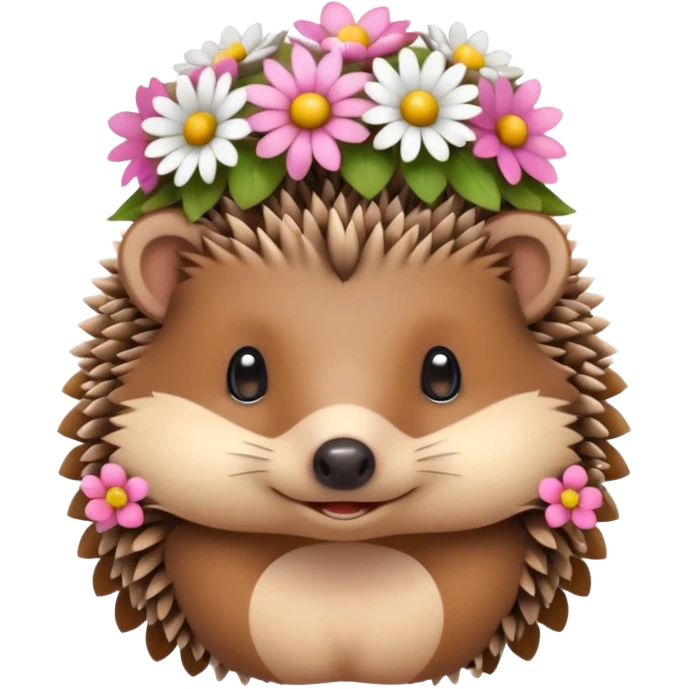 Hedgehog wearing flower crown emoji