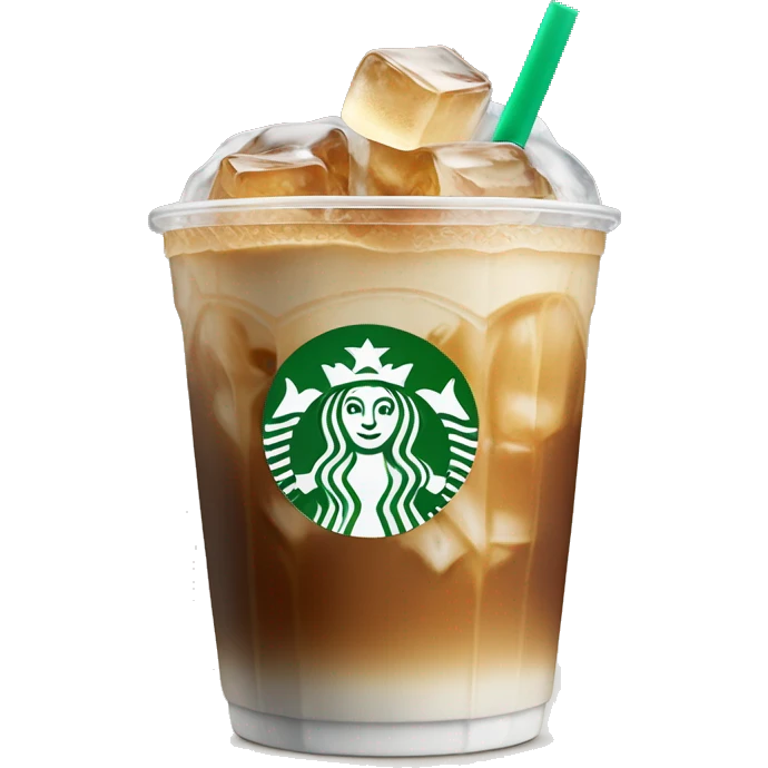 Starbuck ice coffee with ice cubes emoji