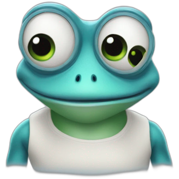 A crazy frog emoji