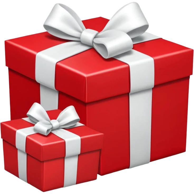 red gift boxes with white bows emoji