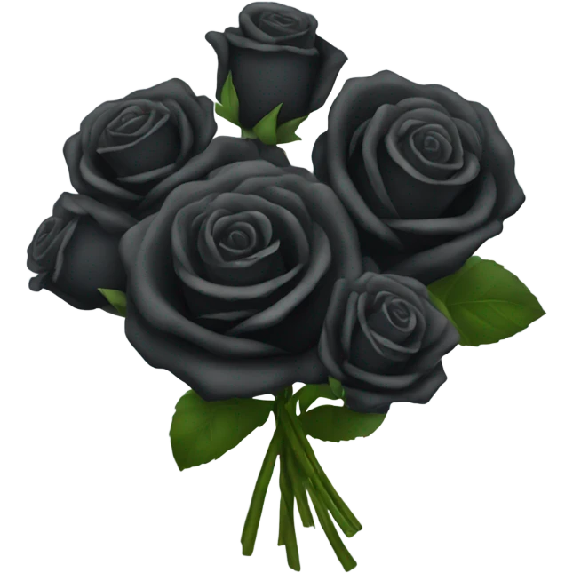 Black rose bouquet emoji