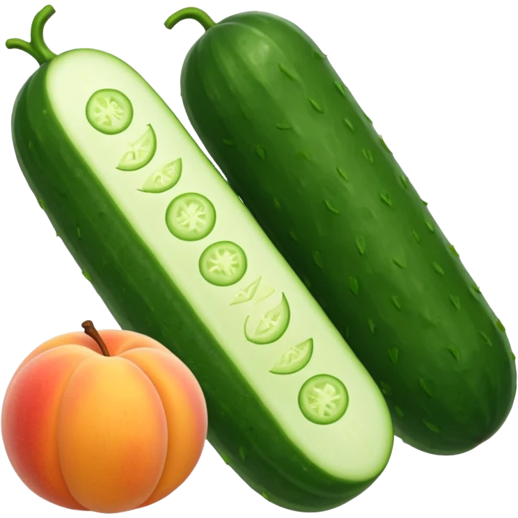 Cucumber+peach emoji