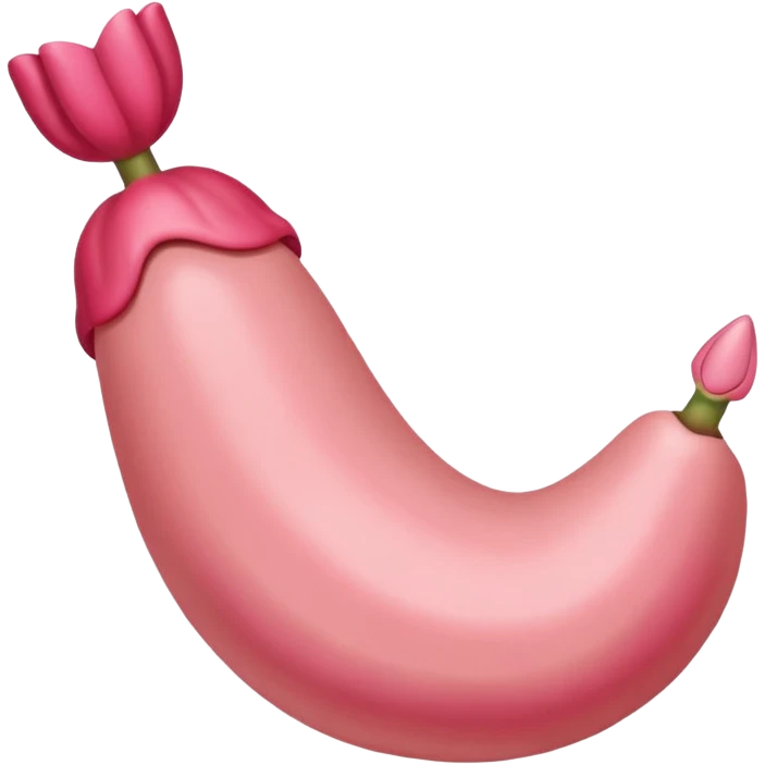 Un pene erecto, con venas prominentes y la glande rosada, penetrando una vagina. Los labios mayores y menores de la vagina son visibles, estirados alrededor del eje del pene. Pero no anatómica mente si no carnal mente emoji