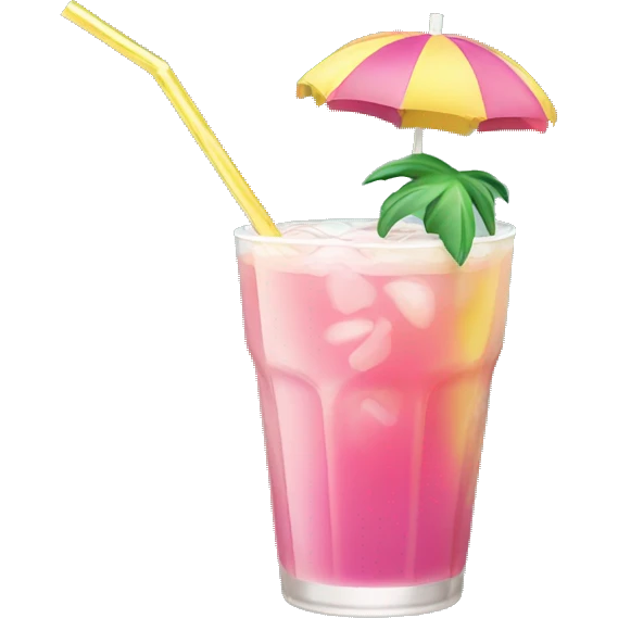 Super cute tropical drink with bendy straw emoji