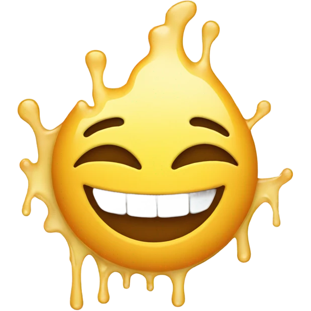 Smiling emoji with white honey coming out of its mouth emoji