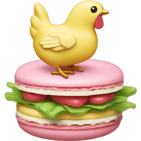 Emanuel macaron qui mange du poulet  emoji