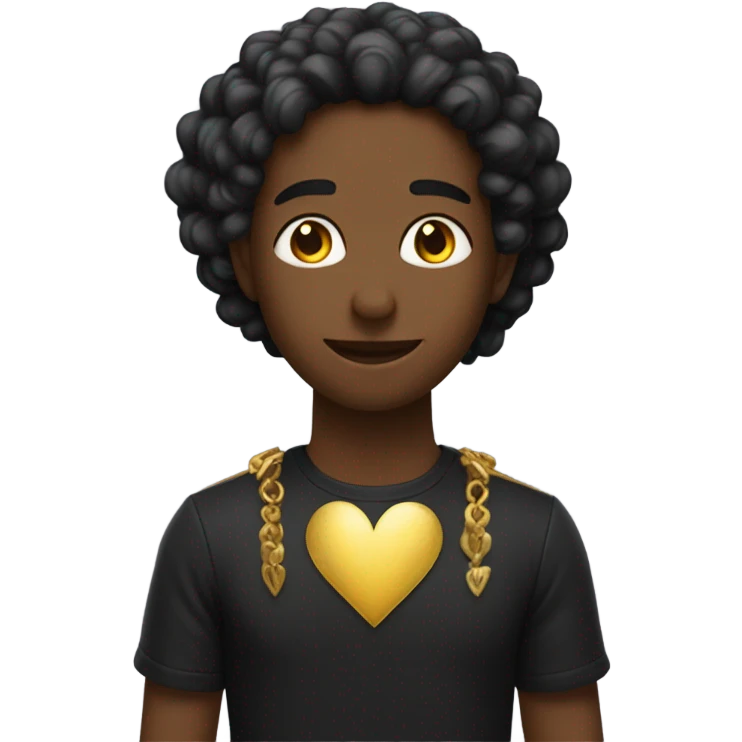 Corazón negro con destellos dorados emoji
