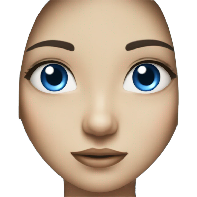 White & blue hair, blue eyes, girl emoji