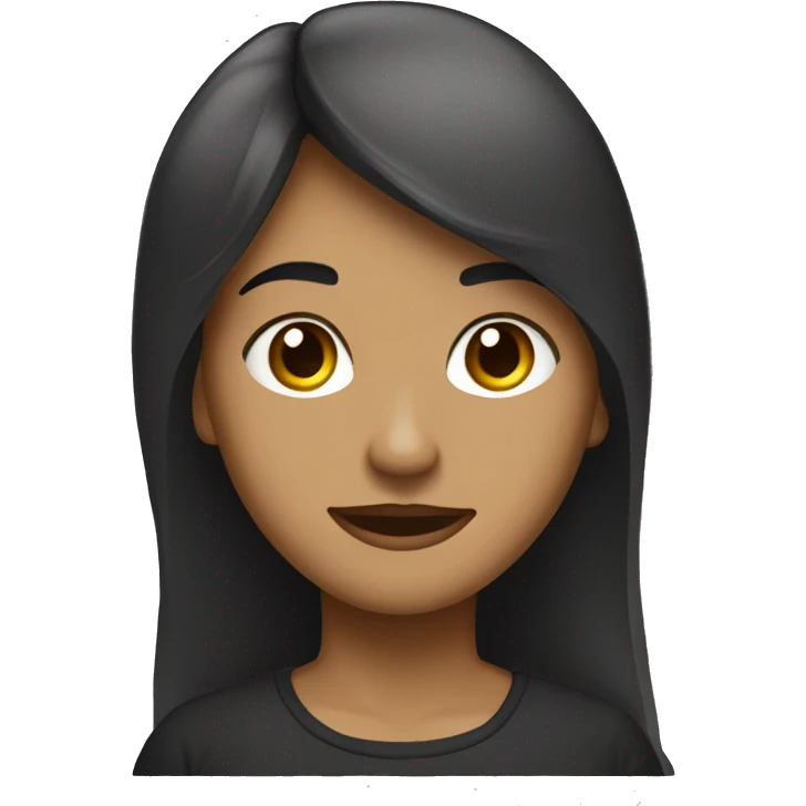 Девушка с черными волосами смеется emoji