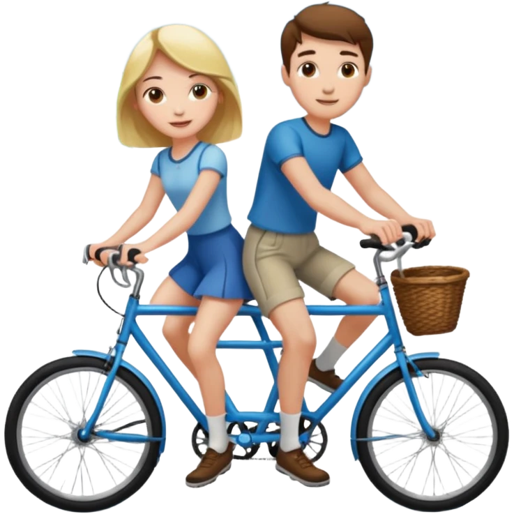Girl and guy riding a bicycle emoji
