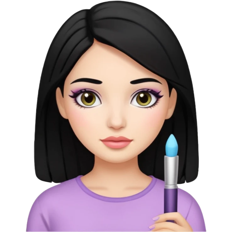 latina black hair cute pastel colors skin care emoji