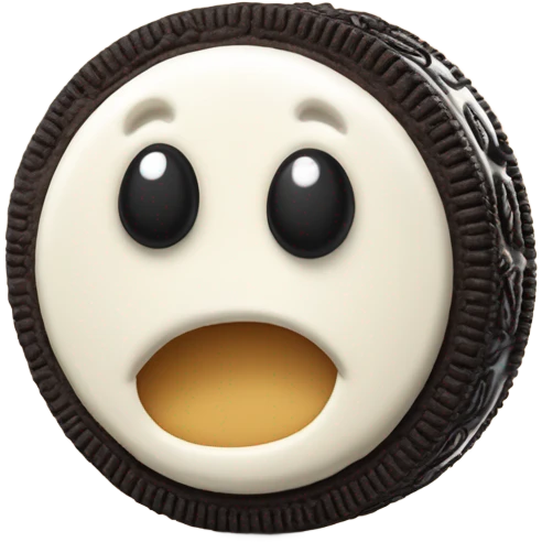 An Oreo sneezing out vanilla filling emoji