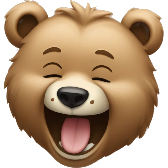 bear giggling with paw over mouth emoji