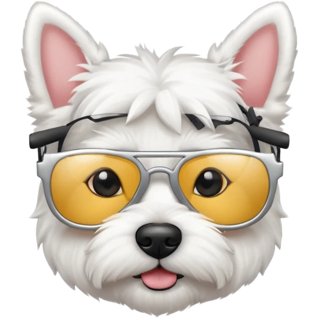 Westie Dog with cool glasses emoji