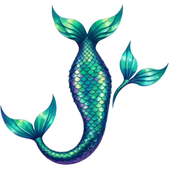 green aqua coloured siren mermaid tail only emoji