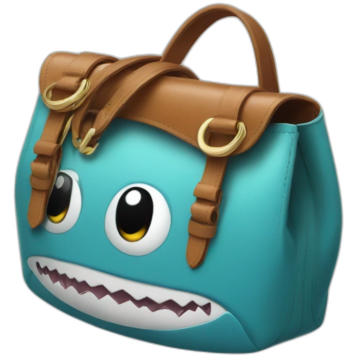 shark peaking out of purse emoji