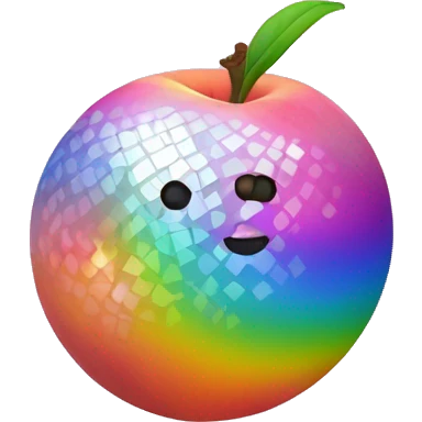 Peaches with rainbows and disco ball emoji