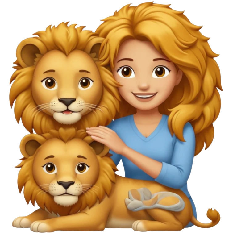 Gata masajeando a leon emoji