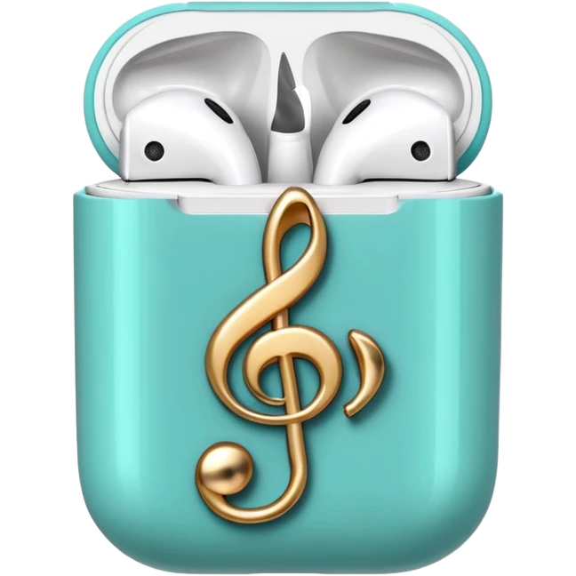 airpods in a treble clef themed case emoji