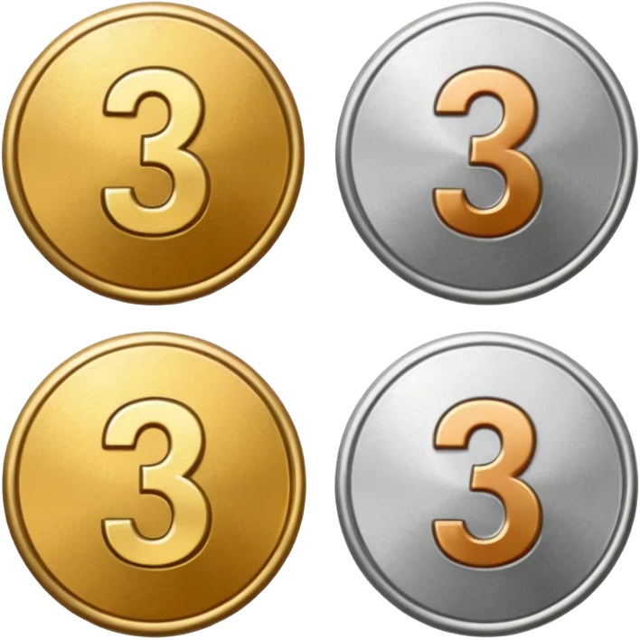 badges for paid subscriptions at different levels with the number 3 emoji