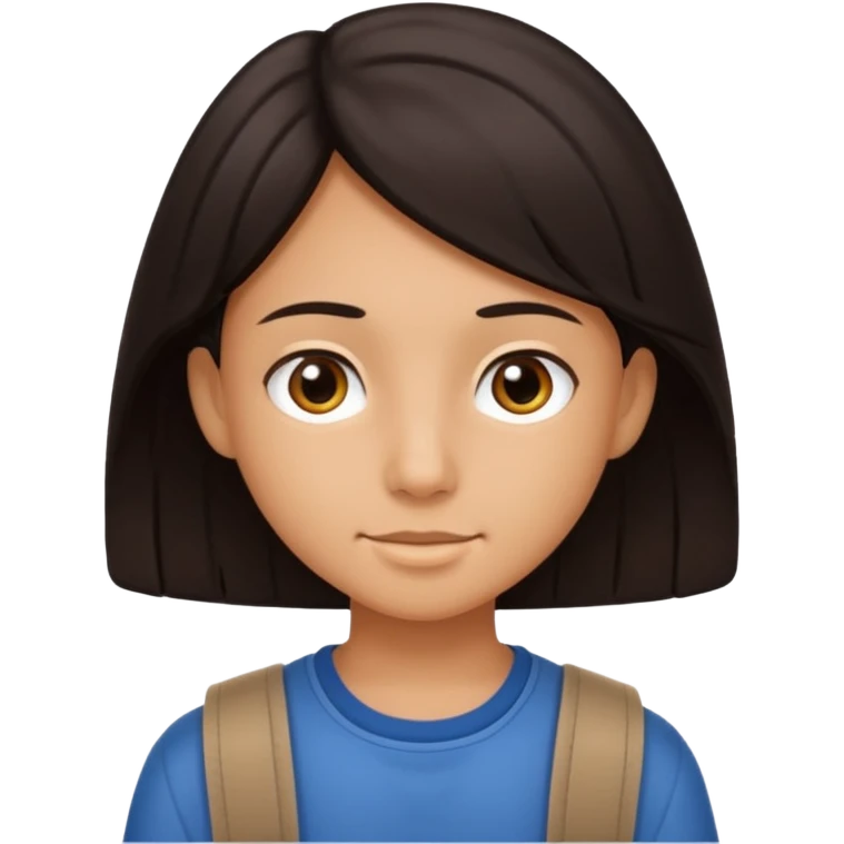 Little nice student dark hair tan skin emoji
