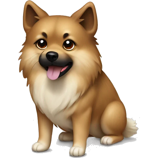 Wolfspitz dog, light and dark brown with black dots on his face emoji