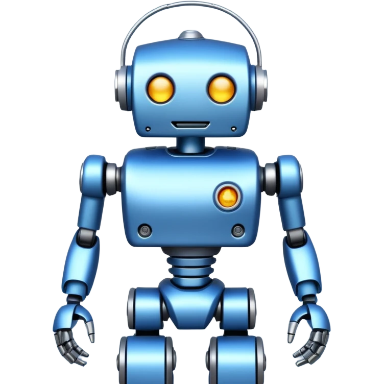 black friday robot with blue and metalic colours emoji