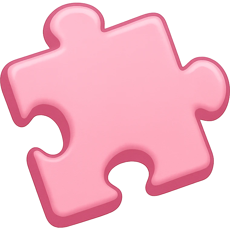 pink puzzle piece emoji, fun and friendly emoji