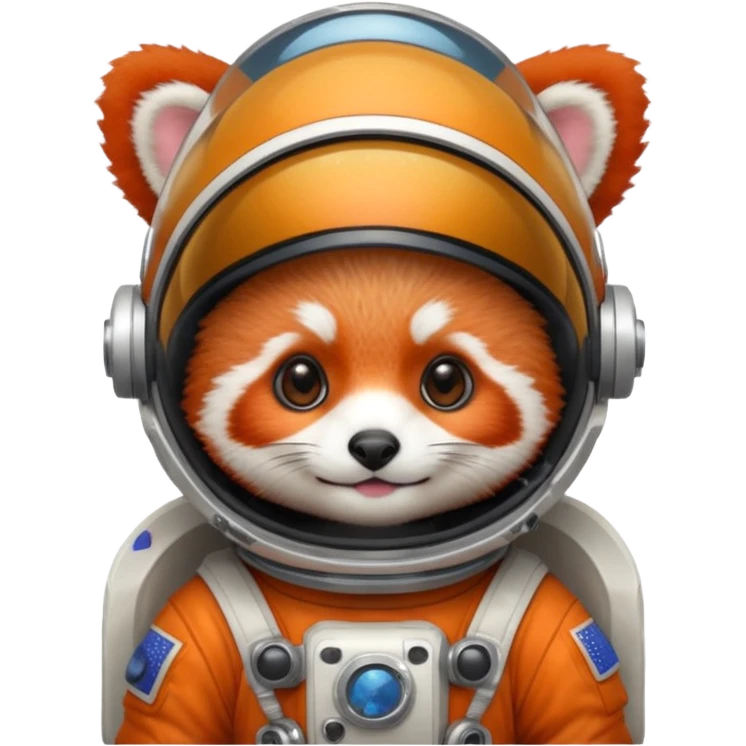 baby cute red panda in astronaut helmet emoji