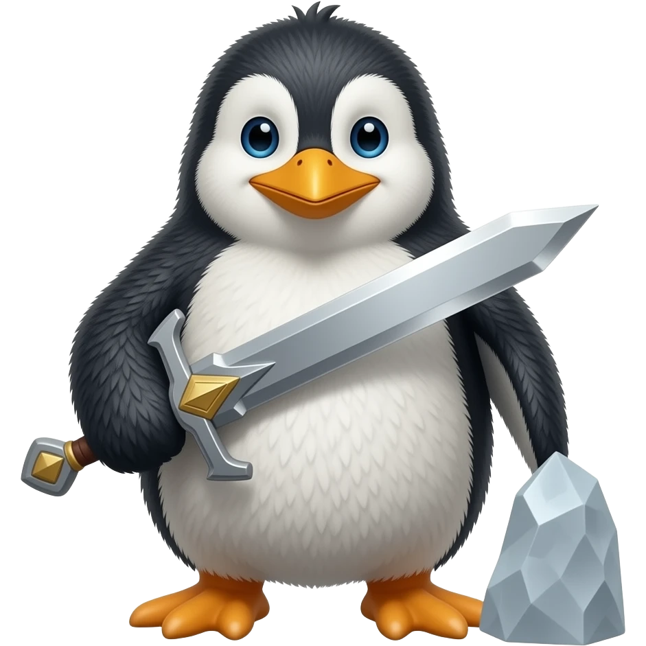 Penguin With A Sword & A Flint Piece emoji