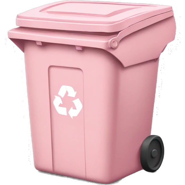 large realistic pastel pink recycle bin with lid closed emoji