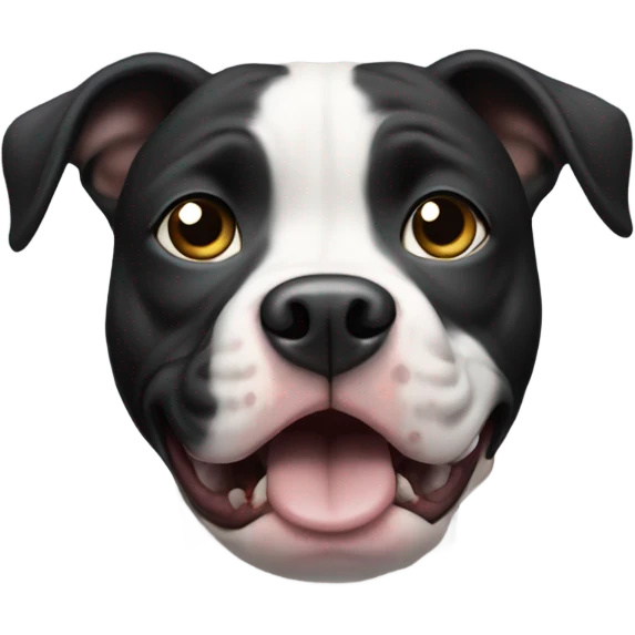 Scared black and whit pit bull  emoji
