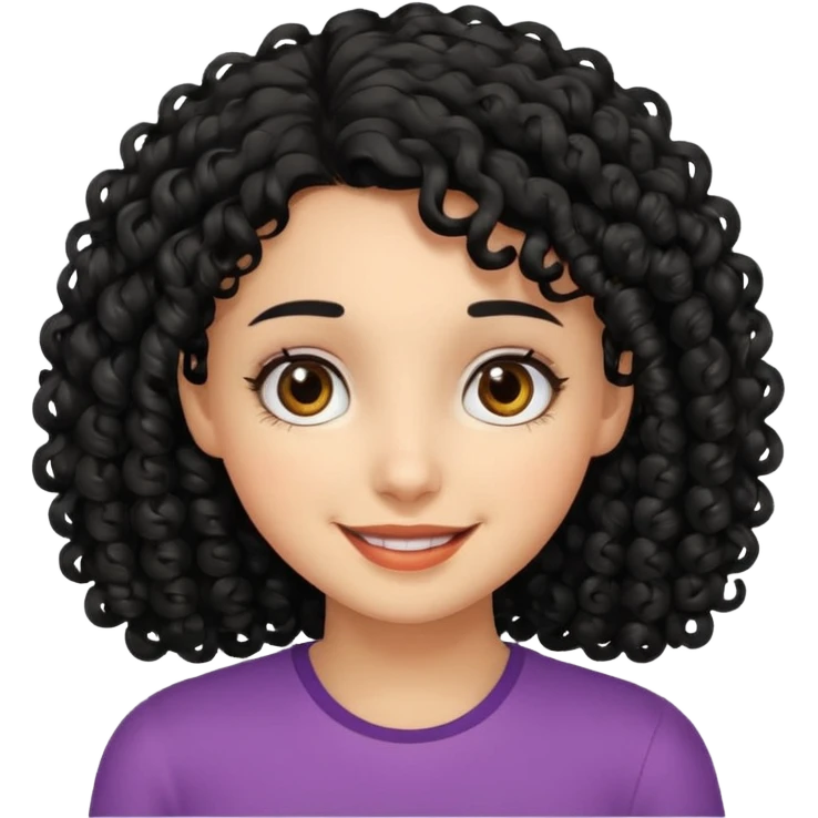 Menina de cabelo cacheado preto e grande  emoji