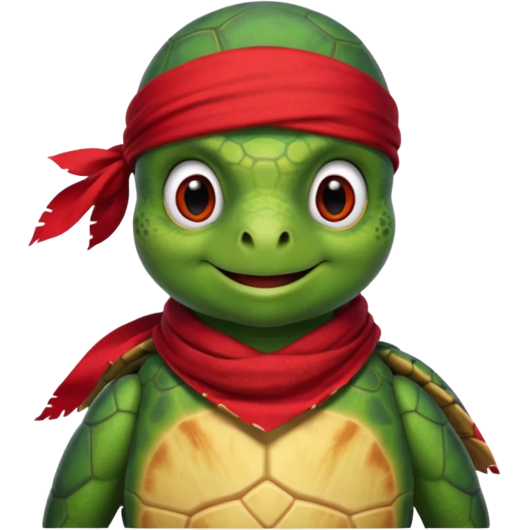 sea turtle wearing a red pirate scarf, portrait emoji
