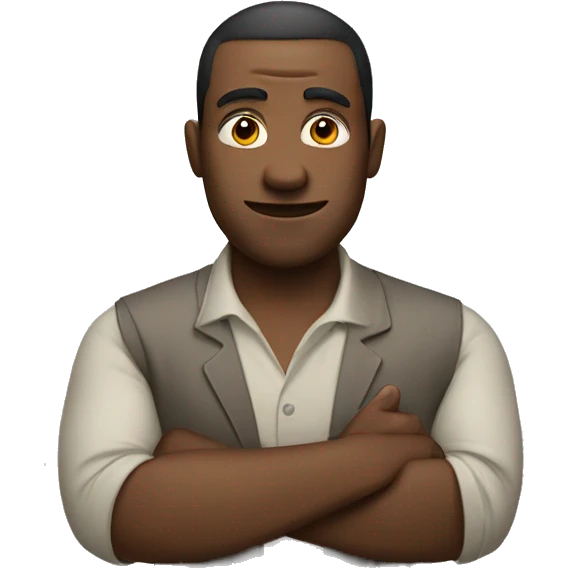 man with crossed fingers emoji