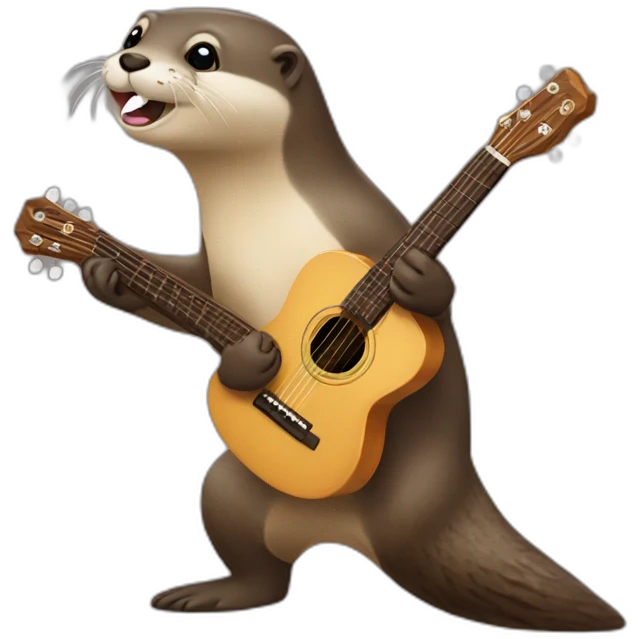 loutre qui joue de la guitare emoji